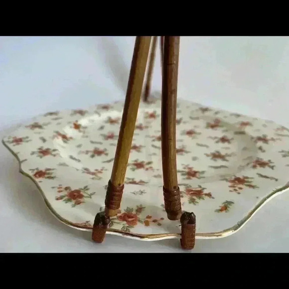 1920s Moriyama Mori Machi serving tray with wicker handle - Picture 3 of 8